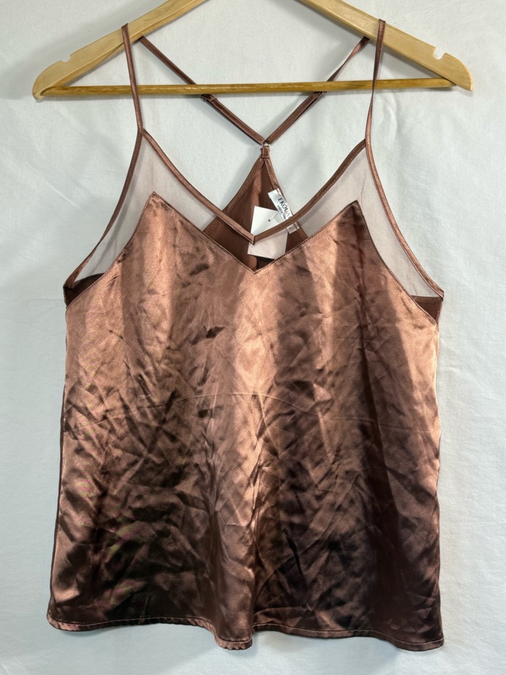 Women’s Satin V-Neck Cami in Bronze